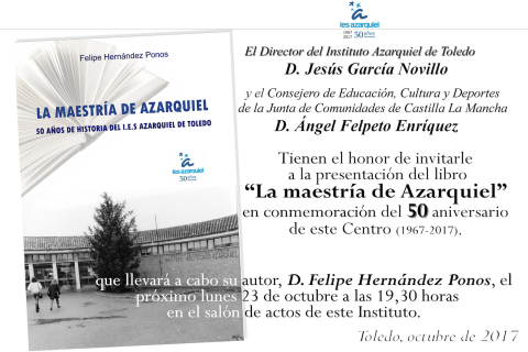 PRESENTACIÓN DEL LIBRO "LA MAESTRIA DE AZARQUIEL". 50 ANIVERSARIO