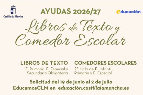 AYUDA DE LIBROS 2026-2027. DEL 19 JUNIO AL 2 DE JULIO.